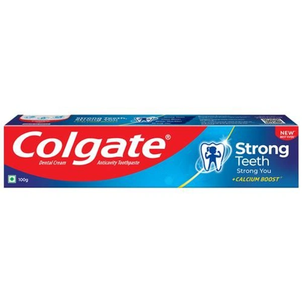 Colgate Strong Teeth : India's No.1 Toothpaste | Anticavity Toothpaste With Amino Shakti Formula - 100g, 100 g